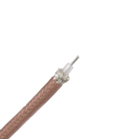REMINGTON INDUSTRIES RG-400/U Coaxial Cable, Double-Shielded, 0.195" Diameter Coax with Tan FEP Jacket, 100 ft Length RG-400-100
